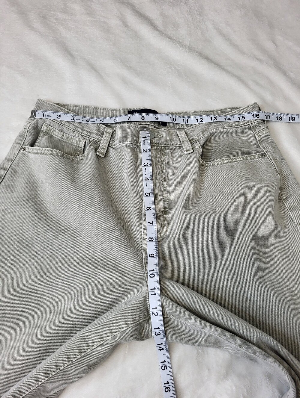 GAP Wide Leg High-Rise Jeans in Faded Light Gray Size 14 32R S - Picture 9 of 16